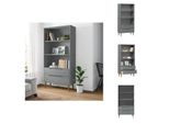 Vidaxl Libreria Molde Grigio 85X35X170,5 Cm In Legno Di Pino Massiccio - Librerie & Librerie