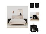 Vidaxl Comodini 2 Pezzi Neri 40X34X55 Cm In Legno Di Pino Massiccio - Comodini