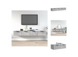 Vidaxl Armadi A Muro 2 Pz. Grigio Cemento 68X30X20 Cm Materiale A Base Di Legno - Mensole A Muro