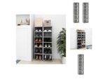 Vidaxl Scarpiere 2 Pz. Grigio Cemento 27,5X27X102 Cm - Scarpiere E Armadietti