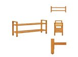 Vidaxl Scarpiera A 2 Ripiani 100X27X40 Cm In Rovere Massiccio - Scarpiere E Armadietti