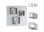Vidaxl Mensole A Cubo 3 Pz. Mdf Grigio - Mensole Da Parete