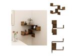 Vidaxl Scaffale Angolare A Muro Rovere Fumé 40X40X50 Cm Materiale A Base Di Legno - Scaffali A Muro