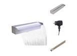 Vidaxl Fontana A Cascata Per Piscina Con Led Rettangolare In Acciaio Inox 45 Cm - Fontane E Cascate