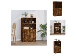 Vidaxl Credenza Rovere Fumé 60X35,5X103,5 Cm Materiale A Base Di Legno - Credenze