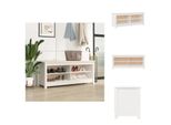 Vidaxl Panca Per Scarpe Bianca 110X38X45,5 Cm In Legno Di Pino Massiccio - Scarpiere E Armadietti