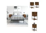 Vidaxl Comodini 2 Pz. Rovere Fumé 32X42X70 Cm Materiale A Base Di Legno - Comodini