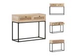 Vidaxl Consolle 100X35X76 Cm In Legno Massiccio Di Mango E Vimini - Tavolini