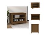 Vidaxl Panca Per Scarpe Marrone Miele 70X38X45,5 Cm In Legno Di Pino Massiccio - Scarpiere E Armadietti