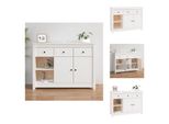 Vidaxl Credenza Bianca 100X35X74 Cm In Legno Di Pino Massiccio - Credenze