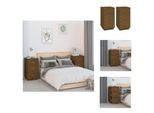 Vidaxl Comodini 2 Pz. Marrone Miele 40X40X75 Cm Pino Massiccio - Comodini