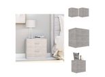 Vidaxl Comodini 2 Pz. Grigio Cemento 40X30X40 Cm Materiale A Base Di Legno - Comodini