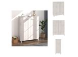 Vidaxl Scarpiera Hamar Bianco 85X40X108 Cm In Legno Di Pino Massiccio - Scarpiere E Armadietti