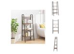 Vidaxl Scaffale A Muro A 4 Ripiani Marrone Scuro E Nero 56X35X140 Cm - Librerie E Scaffalature