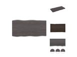 Vidaxl Piano Da Tavolo 80X40X(2-4) Cm In Legno Massiccio Trattato Bordo Albero - Piani Da Tavolo