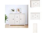 Vidaxl Credenza Bianca 100X35X74 Cm In Legno Di Pino Massiccio - Credenze