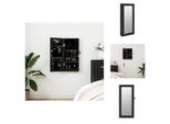 Vidaxl Armadio Portagioie Con Specchio A Parete Nero 30X8,5X67 Cm - Specchio