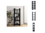 Vidaxl Libreria/Divisorio Nero 60X35X160 Cm In Legno Massiccio - Librerie E Scaffalature