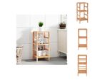 Vidaxl Scaffale Da Bagno 35,5X35,5X79 Cm Noce Massiccio - Librerie E Scaffali