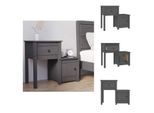 Vidaxl Comodino Grigio 79,5X38X65,5 Cm In Legno Di Pino Massiccio - Comodini