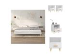 Vidaxl Comodini 2 Pz. Bianco Lucido 40X35X47 Cm - Comodini
