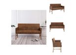 Vidaxl Panca Con Braccioli 140 Cm In Pelle Scamosciata Marrone - Panche Per Il Corridoio E Per La Sala
