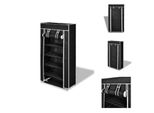 Scarpiera Scarpiera Scaffale 5 Strati 58 X 28 X 106 Cm Nero - Scarpiere E Armadietti