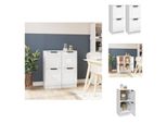 Vidaxl Credenze 2 Pz. Bianco Lucido 30X30X70 Cm Materiale A Base Di Legno - Credenze