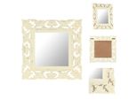 Vidaxl Specchio Intagliato A Mano Bianco 50X50 Cm In Legno Massiccio Di Mango - Specchio