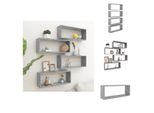 Vidaxl Mensole A Cubo 4 Pz. Grigio Cemento 60X15X23 Cm Materiale A Base Di Legno - Mensole Da Parete