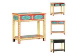 Vidaxl Tavolo Consolle Dipinto A Mano 80×35×75 Cm In Legno Massello Di Mango - Tavolini