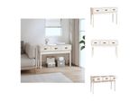 Vidaxl Tavolino Bianco 114X40X75 Cm In Legno Di Pino Massiccio - Tavolini