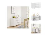 Vidaxl Credenza 3 Cassetti Bianco Lucido 120X41X75Cm Materiale Legno - Credenze