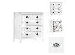 Vidaxl Credenza Hill White 79X40X80 Cm Pino Massiccio - Credenze