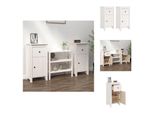 Vidaxl Credenze 2 Pz. Bianco 40X35X80 Cm Pino Massiccio - Credenze