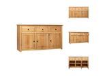 Vidaxl Credenza 135 X 40 X 80 Cm In Legno Massiccio Di Pino Panama - Credenze