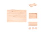 Vidaxl Piano Da Tavolo 60X40X(2-4) Cm In Legno Massiccio Non Trattato Con Bordo Ad Albero - Piani Da Tavolo