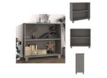 Vidaxl Credenza Hamar Grigio Chiaro 85X35X80 Cm Pino Massiccio - Credenze