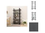 Vidaxl Libreria 5 Scomparti Grigio 100X30X175 Cm In Legno Di Pino Massiccio - Librerie E Scaffalature