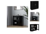 Vidaxl Vetrina Nera 82,5X30,5X80 Cm In Legno - Librerie E Scaffalature