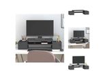 Vidaxl Supporto Per Monitor Grigio 70X27,5X15 Cm In Legno Di Pino Massiccio - Supporto Per Monitor Di Computer