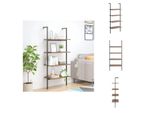 Vidaxl Scaffale A Scala Con 4 Ripiani Marrone Scuro E Nero 64X35X152,5 Cm - Librerie E Scaffalature
