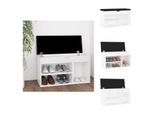 Vidaxl Panca Per Scarpe Con Cuscino Bianco 80X30X47 Cm Materiale A Base Di Legno - Scarpiere E Armadietti