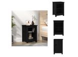 Vidaxl Comodino Nero 40X35X55 Cm In Legno Di Pino Massiccio - Comodini