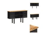 Vidaxl Credenza 110X30X65 Cm Legno Massiccio Di Mango Grezzo E Acciaio - Credenze
