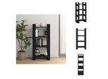 Vidaxl Libreria/Divisorio Nero 60X35X125 Cm In Legno Massello - Librerie E Scaffalature
