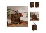 Vidaxl Comodini 2 Pz. Gambe In Legno Massiccio Rovere Fumé 40X35X69 Cm - Comodini