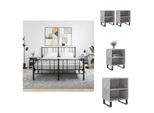 Vidaxl Comodini 2 Pz. Grigio Cemento 40X30X50 Cm Materiale A Base Di Legno - Comodini