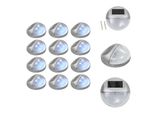 Vidaxl Applique Solari Da Esterno Led 12 Pz. Rotonde Argento - Illuminazione Per Esterni