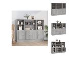 Vidaxl Credenze 3 Pezzi. Materiale A Base Di Legno Sonoma Grigio - Credenze